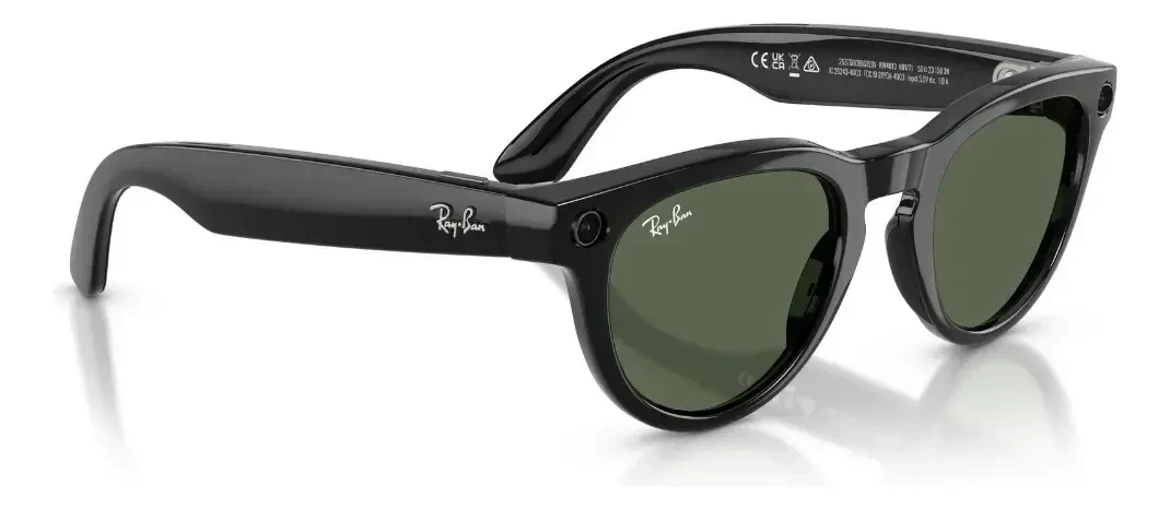 Meta Headliner Gen2 Ray-ban Verde G-15 Negro Brillante Mediana