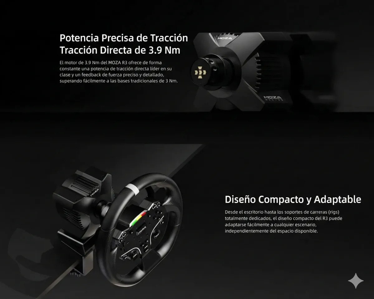 Volante Y Pedales Moza Racing R3 Direct Drive Para Simulador Pc Negro 7